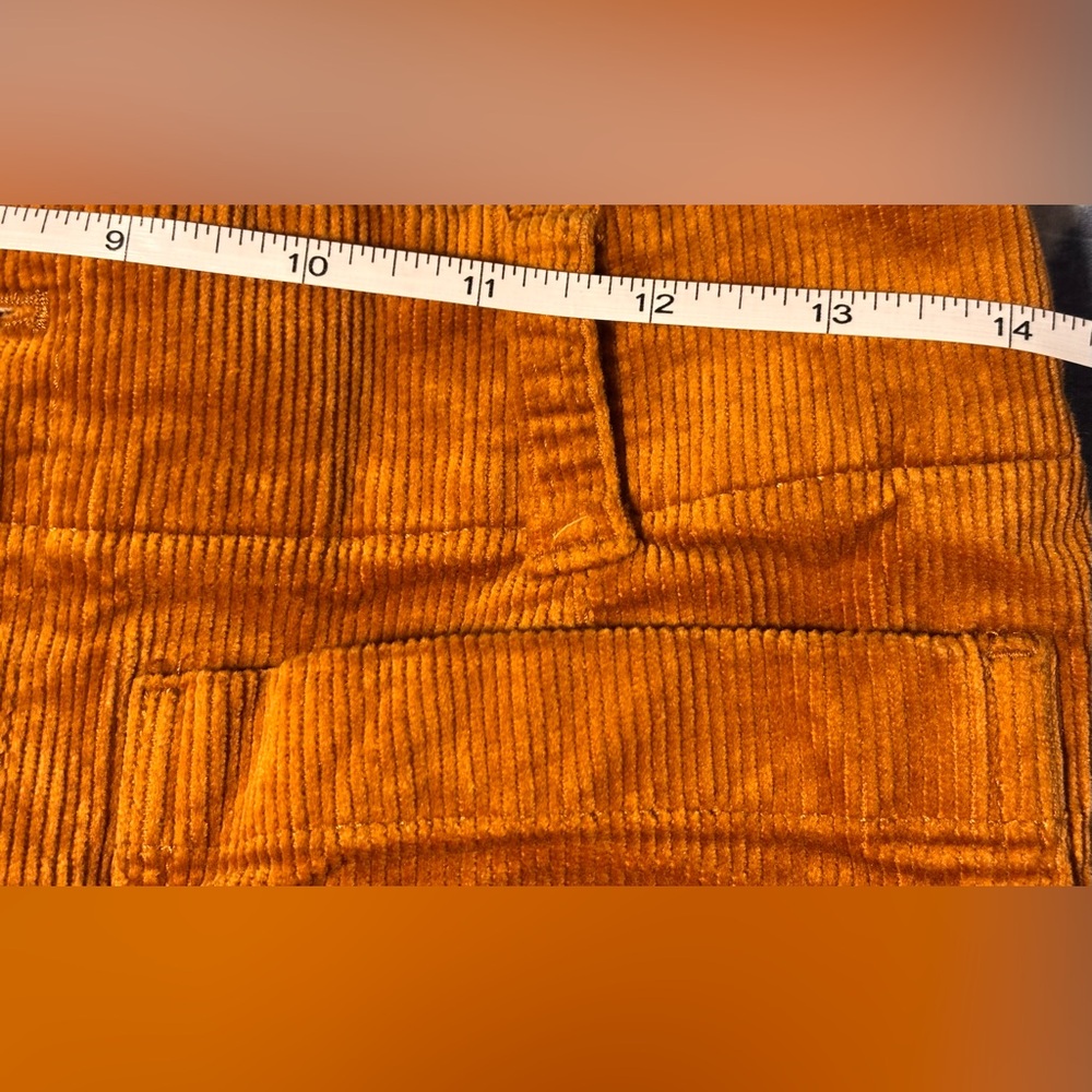 Maeve Wide-Leg Corduroy Cropped Pants in Rust - Picture 9 of 12
